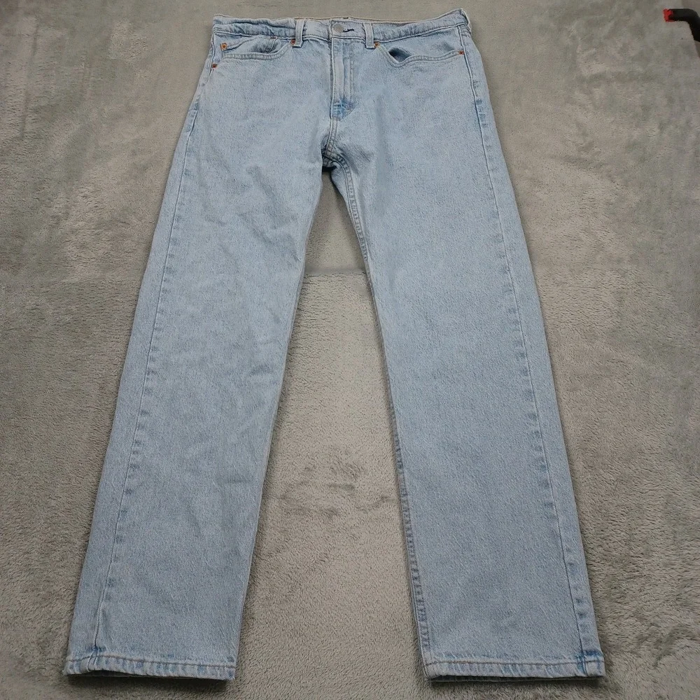 Levis 505 Jeans Mens 34x30 Blue Denim Distressed Pockets Cotton Casual A4